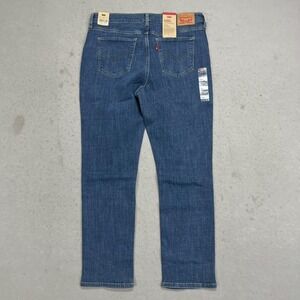 Levis Classic Straight Jeans Womens 12 Medium Blue Mid Rise Stellar Stretch New